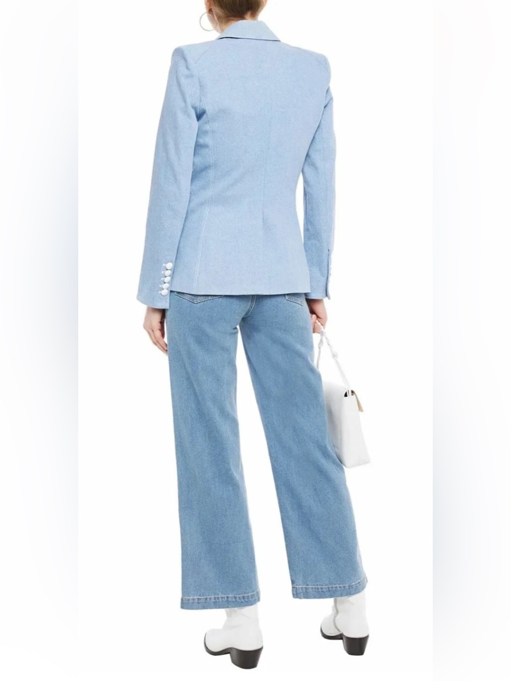VERONICA BEARD Dickey Jacket Women sz 24 MILLER Denim Light Blue Jean Blazer NWT - Picture 3 of 9